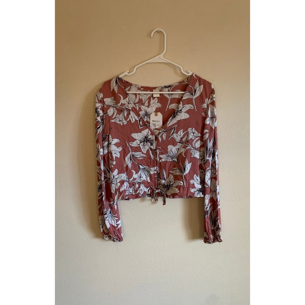 NWT Roxy long sleeve crop top